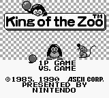 King of the Zoo title screen for GameBoy